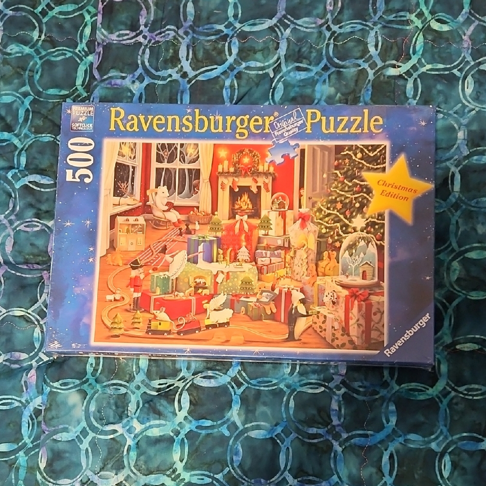 Ravensburger Festive Holiday Puzzle with Blue and Red Accents  New